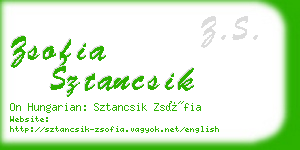 zsofia sztancsik business card